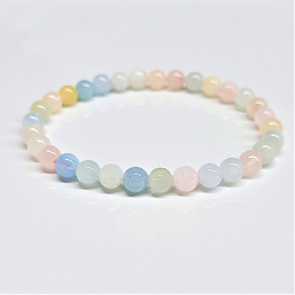 Morganite Round Bead Bracelet - Gentle Healing