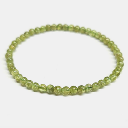 Peridot 4mm Rounded Bead Bracelet - Radiant Abundance
