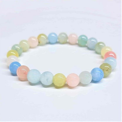 Morganite Round Bead Bracelet - Gentle Healing