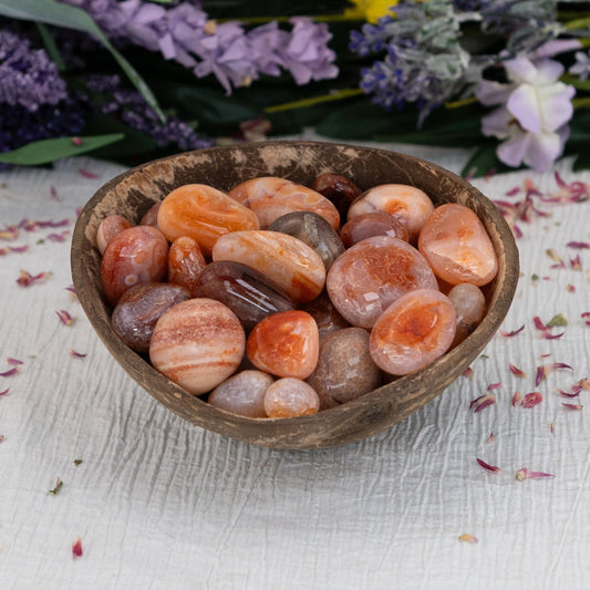 Banded Carnelian Tumbled