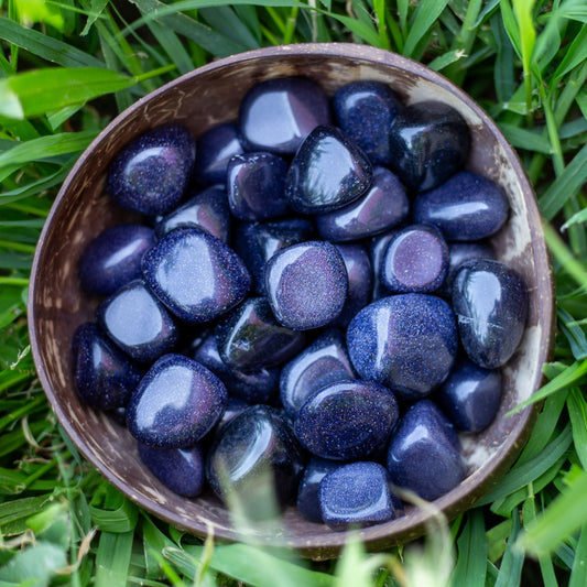 Blue Goldstone Tumbled