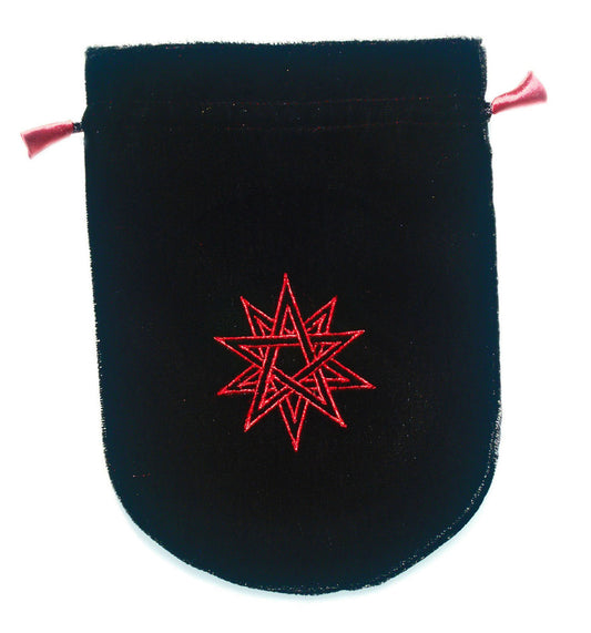 BLACK VELVET DOUBLE PENTAGRAM TAROT BAG