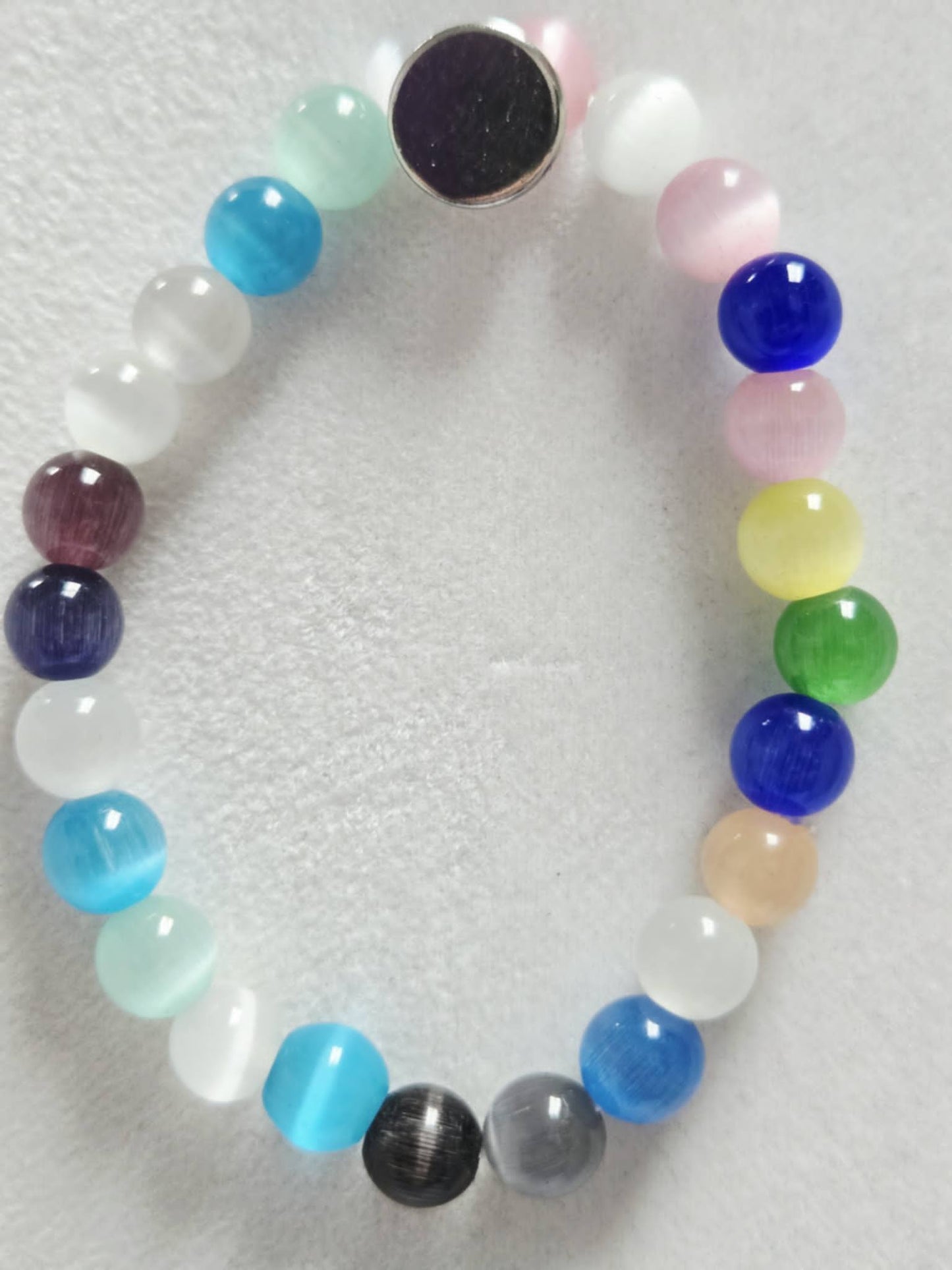Cat's Eye Glass Stretch Bracelet