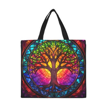 Stained Glass Tree of Life Tote Bag - Large