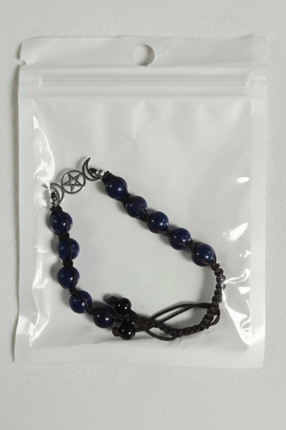 Lapis Lazuli Triple Moon Natural Stone Adjustable Bracelet
