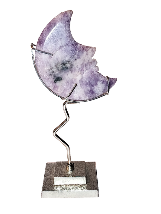 Amethyst Crescent Moon Stone Holder