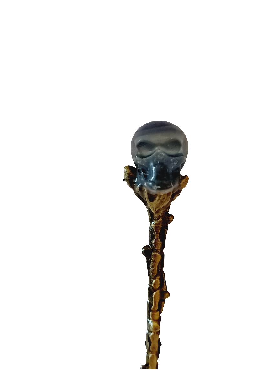 Spoon with Crystal Skull Top - Gold