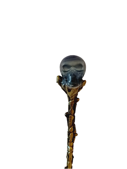 Spoon with Crystal Skull Top - Gold