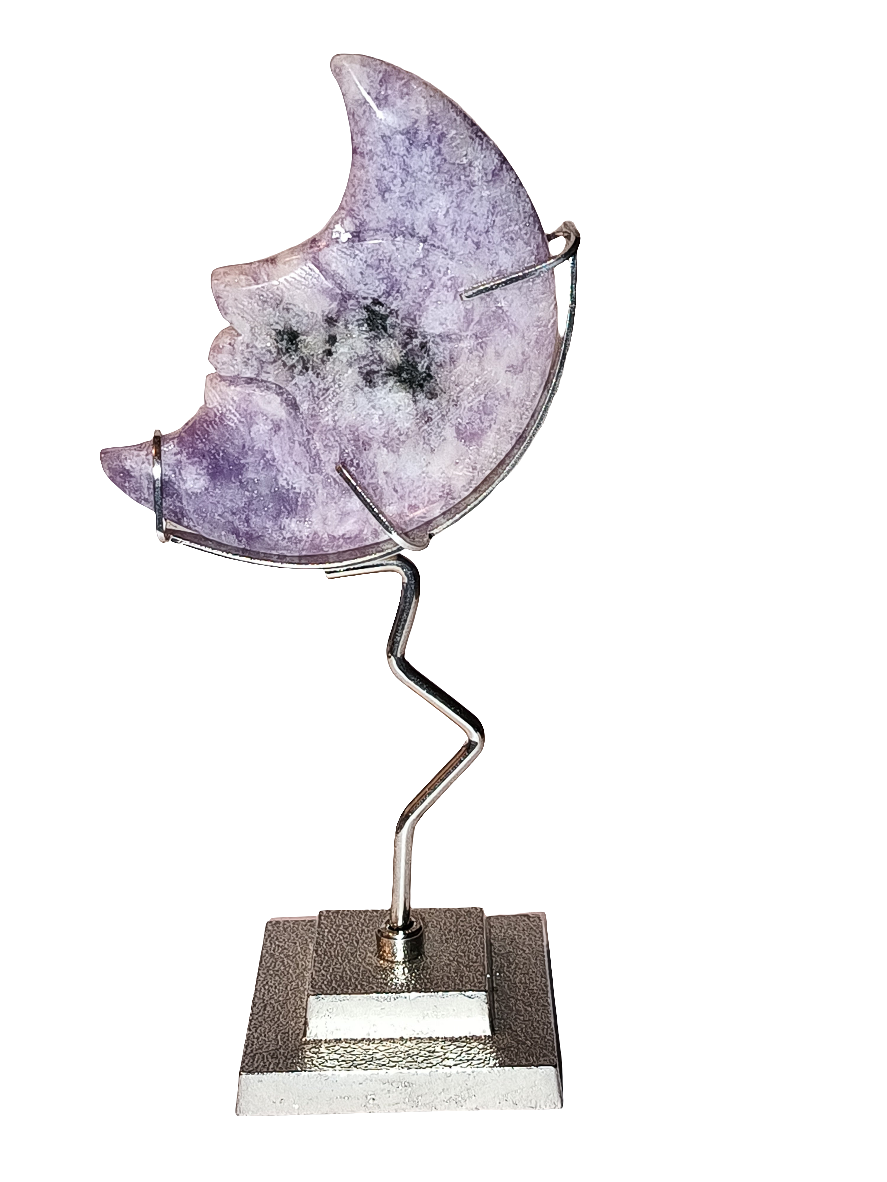 Amethyst Crescent Moon Stone Holder