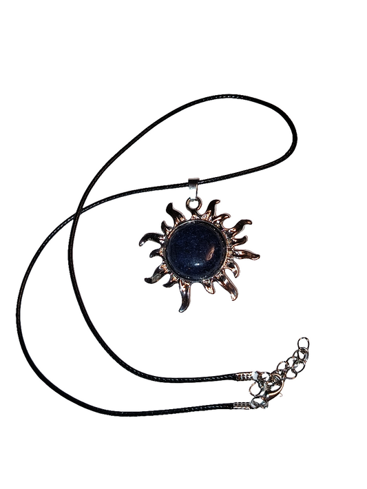 Sodalite Sun Pendant Necklace