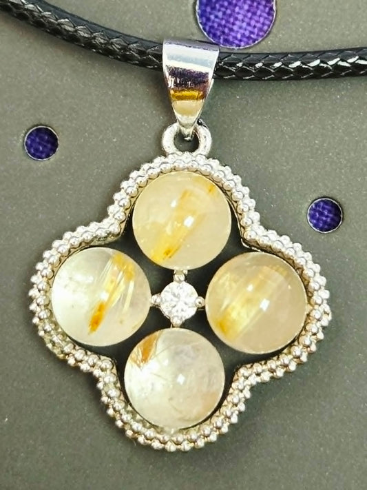 4 Stones + Rhinestone Pendant Necklaces
