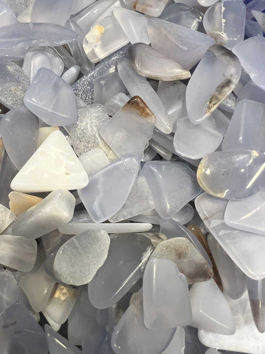 Blue Chalcedony Tumbled Pocket Stone