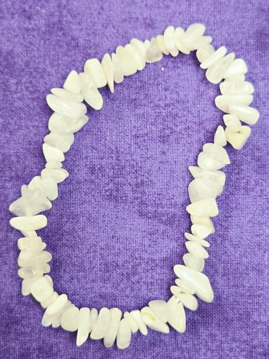 Milky Quartz Natural Stone Stretch Bracelet