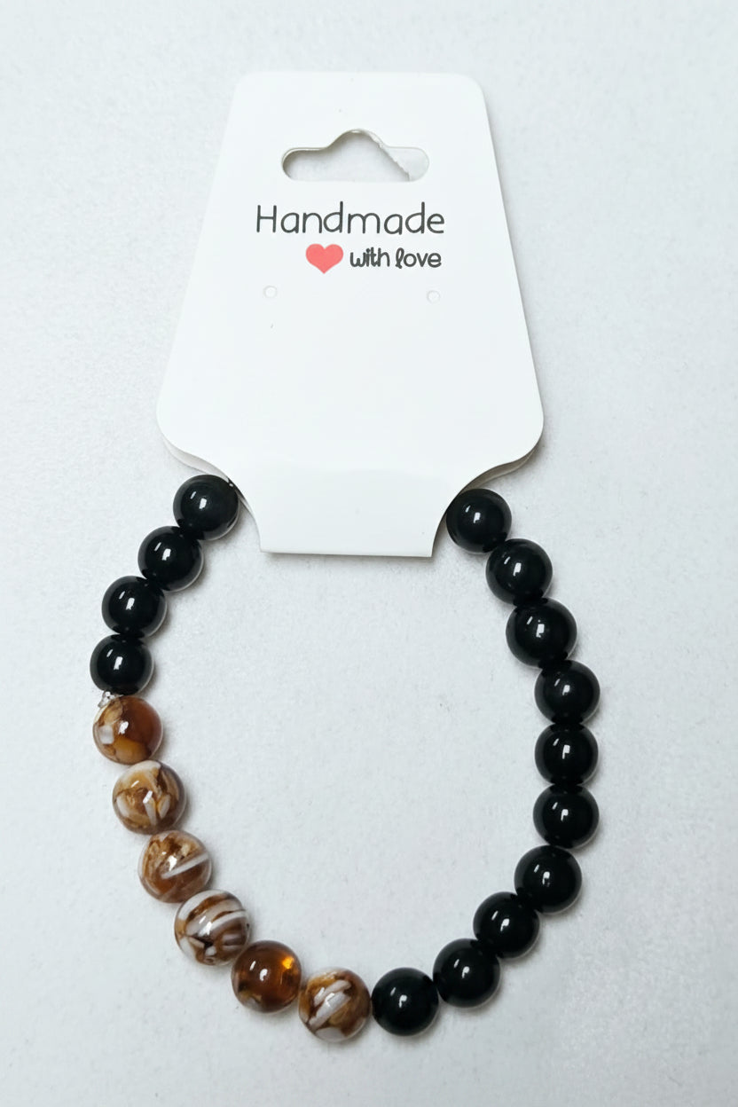 Carnelian and Black Agate Bracelet