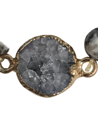 Yooperlite Bracelet with Druzy Charm