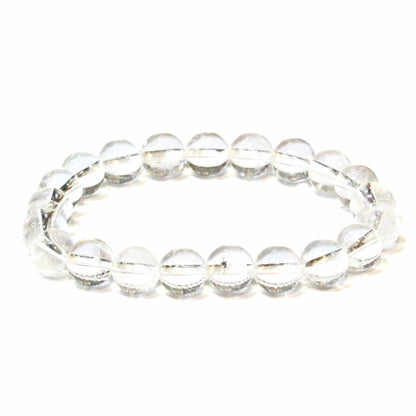 Clear Quartz Round Bead Bracelet - Amplifies Intent
