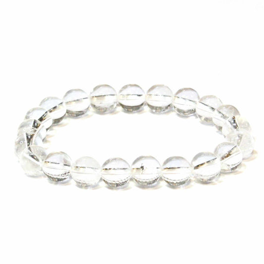 Clear Quartz Round Bead Bracelet - Amplifies Intent