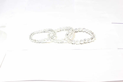 Clear Quartz Round Bead Bracelet - Amplifies Intent