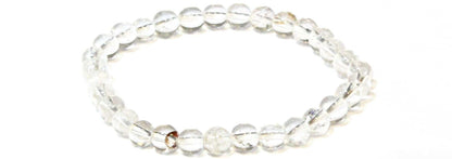 Clear Quartz Round Bead Bracelet - Amplifies Intent