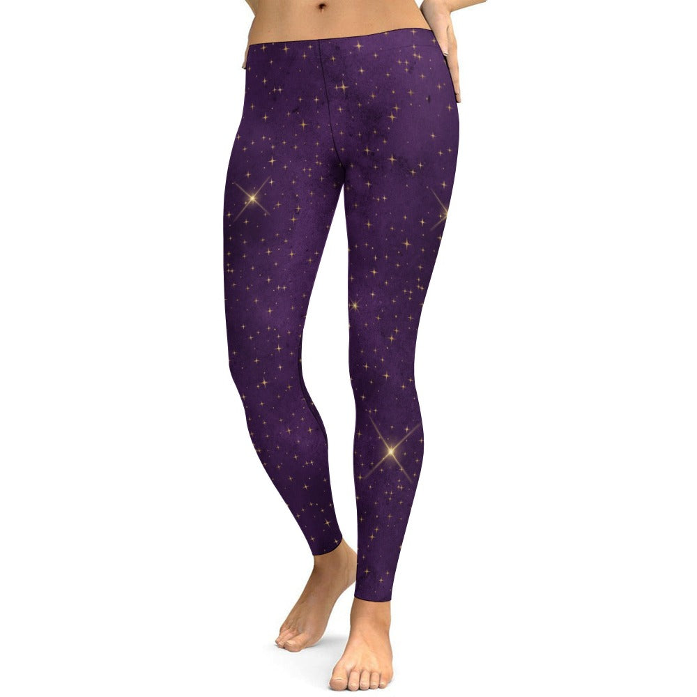 Soft Ladies Galaxy Print Tight Yoga Pants