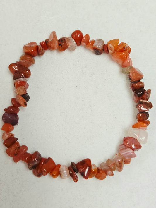 Carnelian Agate Natural Stone Stretch Bracelet