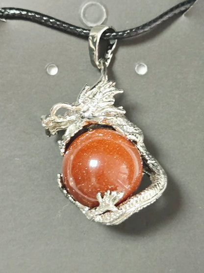 Dragon Natural Stone Pendant Necklaces
