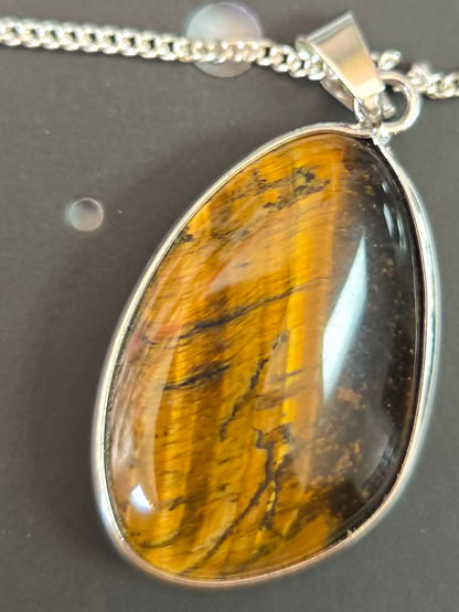 Crystal Pendant Necklace with Silver Wrap