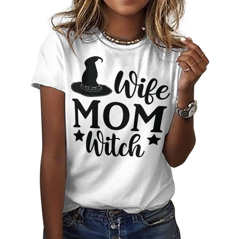 Wife Mom Witch Cotton T-Shirt