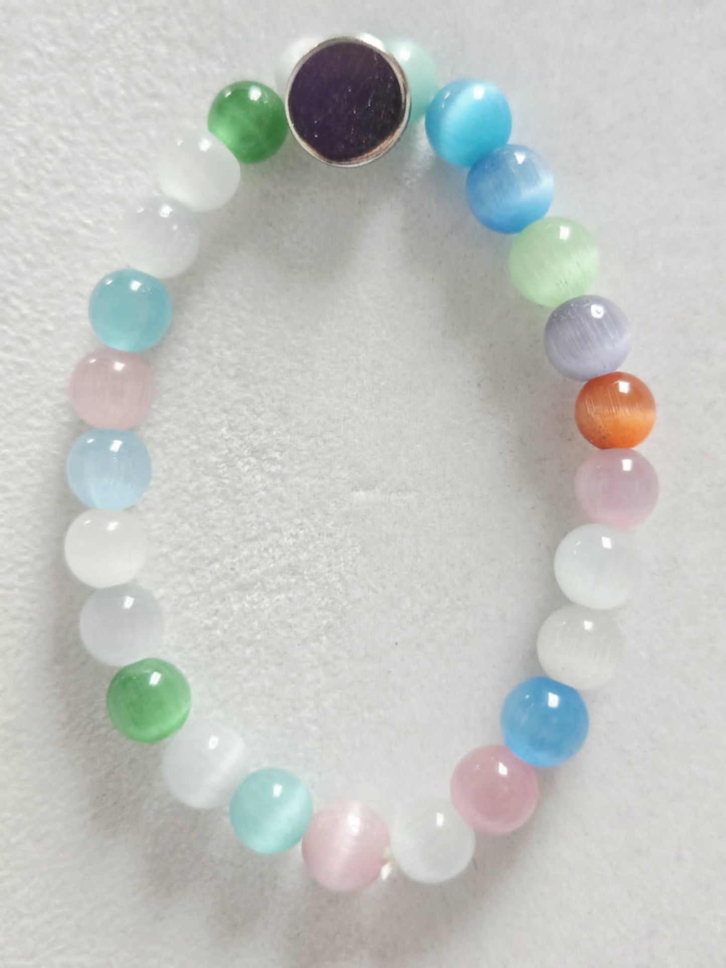 Cat's Eye Glass Stretch Bracelet