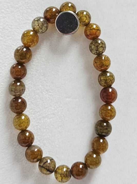 Snakeskin Agate Natural Stone Stretch Bracelet