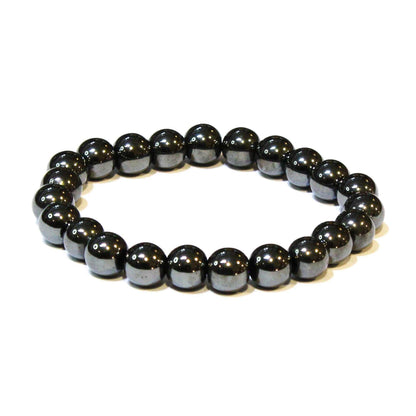 Hematite Round Bead Bracelet