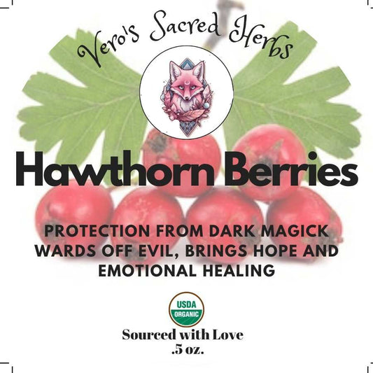 Herb Garden - Organic Whole Hawthorn Berries .5 oz