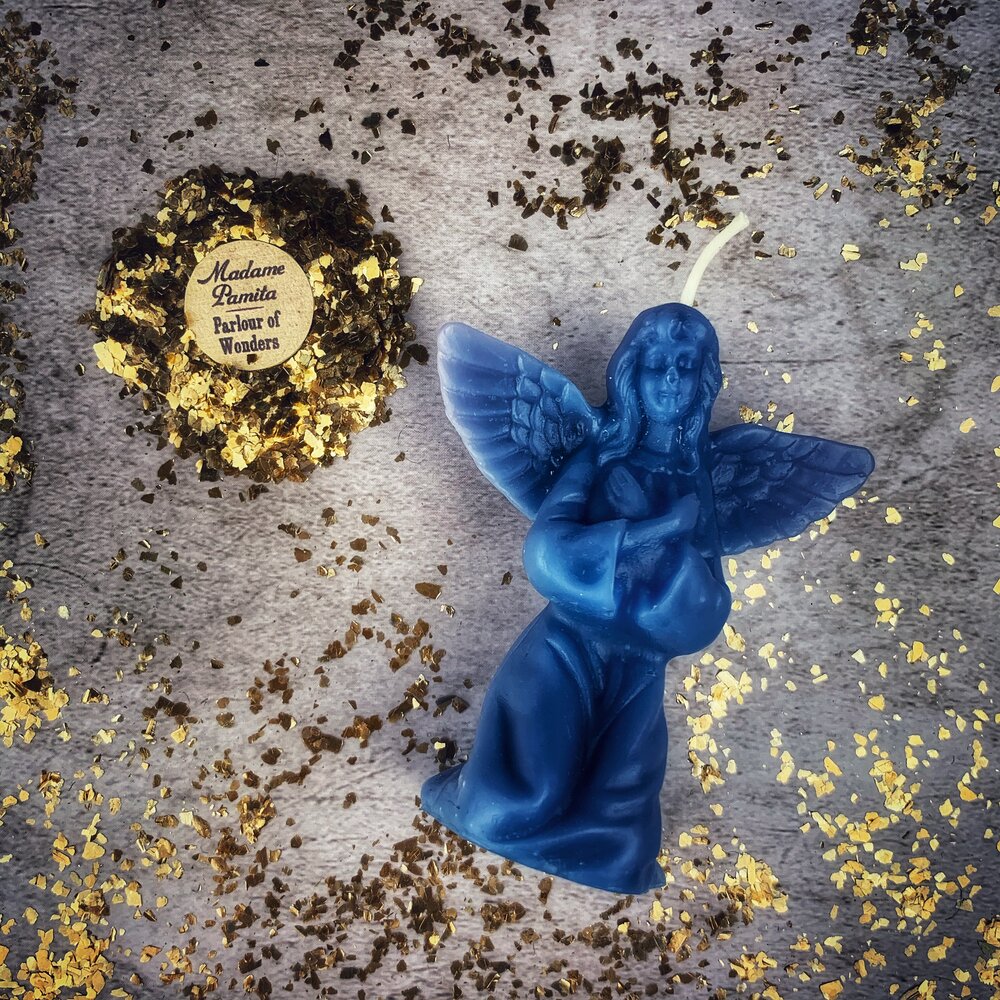 Beeswax Angel Spell Candle - Connect with Spirit Guides & Divine Blessings Magic