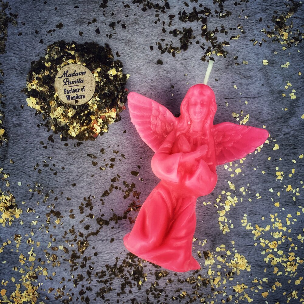 Beeswax Angel Spell Candle - Connect with Spirit Guides & Divine Blessings Magic