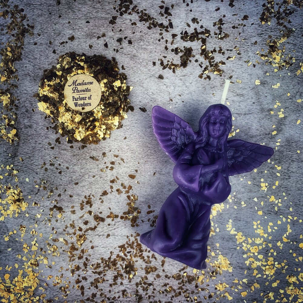 Beeswax Angel Spell Candle - Connect with Spirit Guides & Divine Blessings Magic