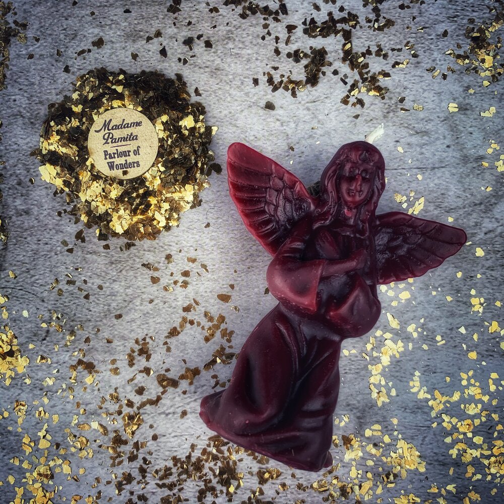 Beeswax Angel Spell Candle - Connect with Spirit Guides & Divine Blessings Magic