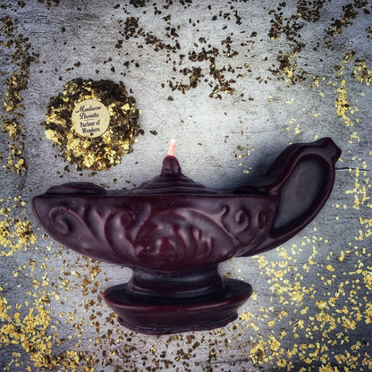 Beeswax Aladdin's Lamp Spell Candle - Wish Manifestation & Three Wishes Magic