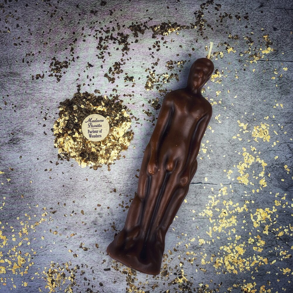 Beeswax Male Figural Spell Candle - Sympathetic Magic & Personal Power