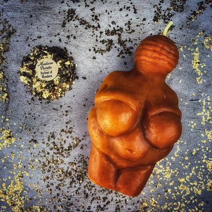 Beeswax Goddess of Willendorf Spell Candle - Feminine Power & Fertility Magic