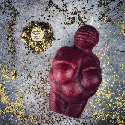 Beeswax Goddess of Willendorf Spell Candle - Feminine Power & Fertility Magic