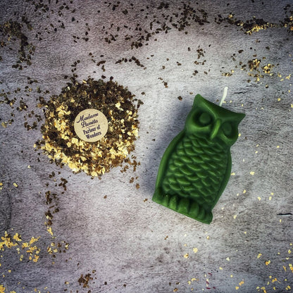 Beeswax Wise Owl Spell Candle - Wisdom & Psychic Awareness Magic