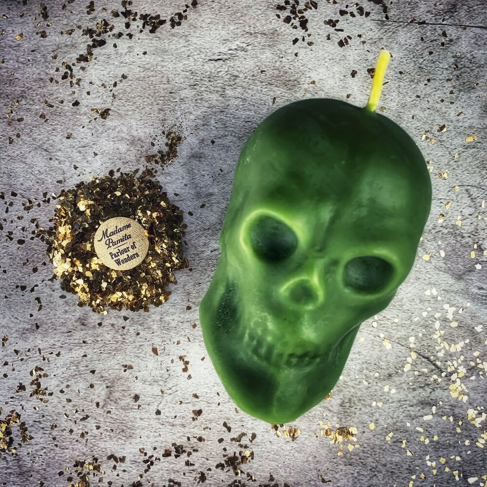 Beeswax Large Skull Spell Candle - Mind Influence & Ancestral Wisdom Magic
