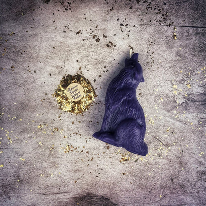Beeswax Howling Wolf Spell Candle - Courage & Authentic Voice Magic