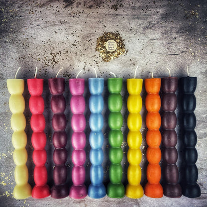 Beeswax Seven Knob Spell Candle - Seven-Day Manifestation Magic