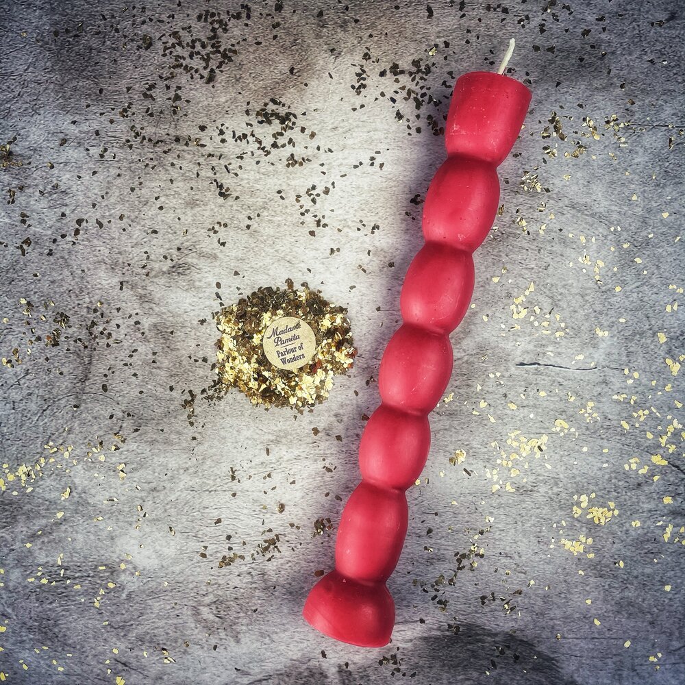 Beeswax Seven Knob Spell Candle - Seven-Day Manifestation Magic