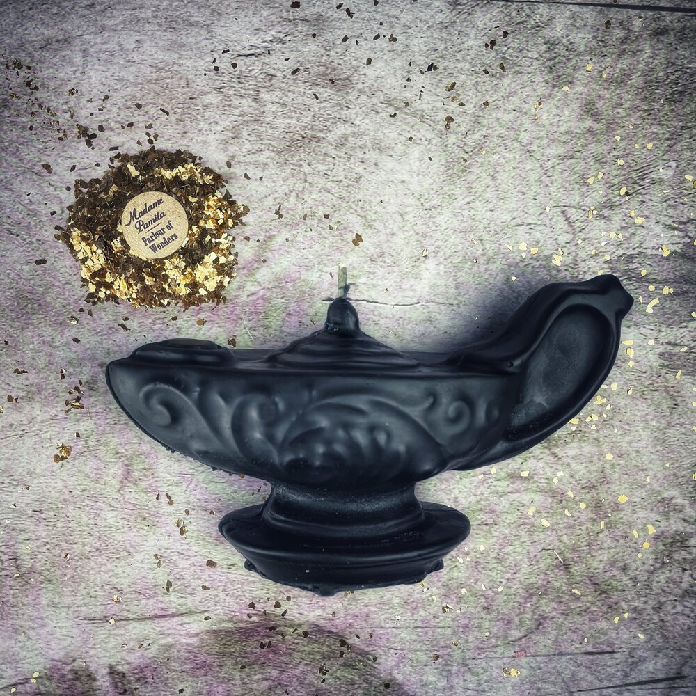 Beeswax Aladdin's Lamp Spell Candle - Wish Manifestation & Three Wishes Magic