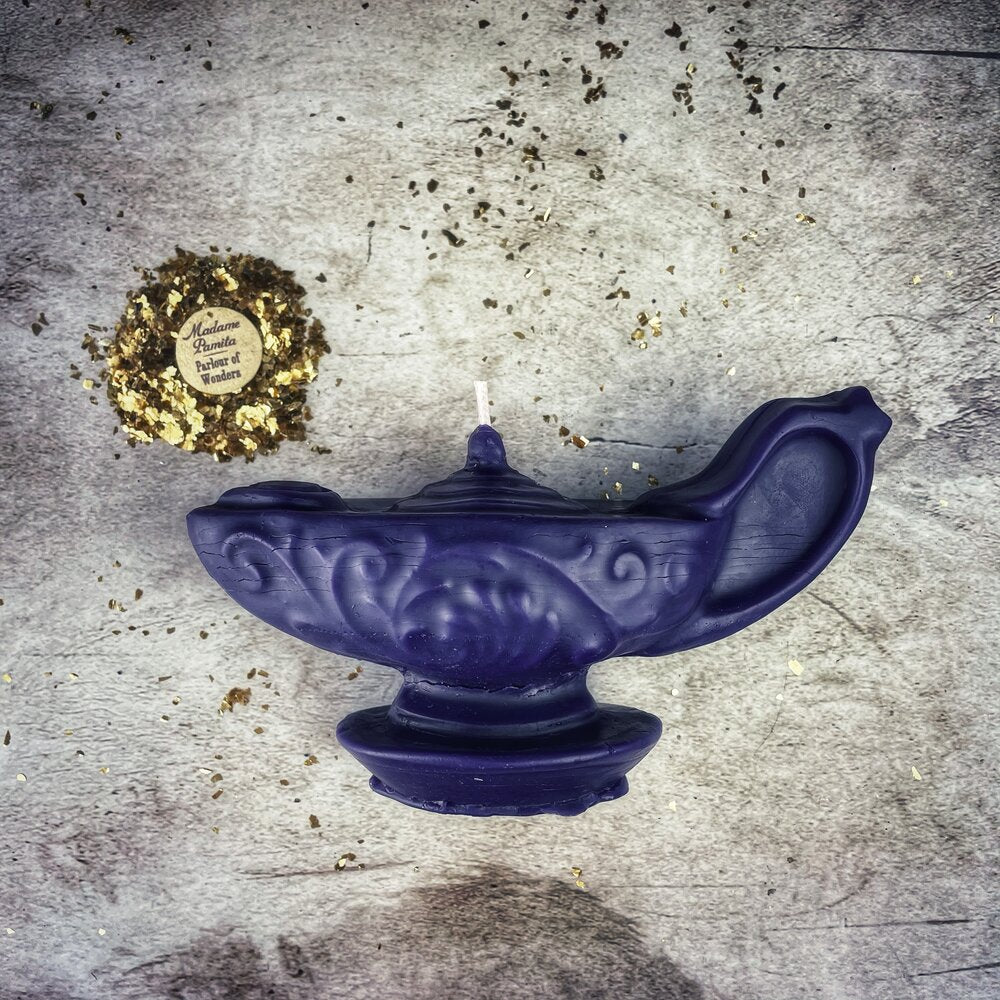 Beeswax Aladdin's Lamp Spell Candle - Wish Manifestation & Three Wishes Magic