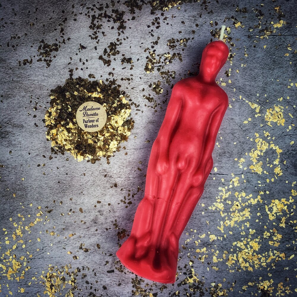Beeswax Male Figural Spell Candle - Sympathetic Magic & Personal Power