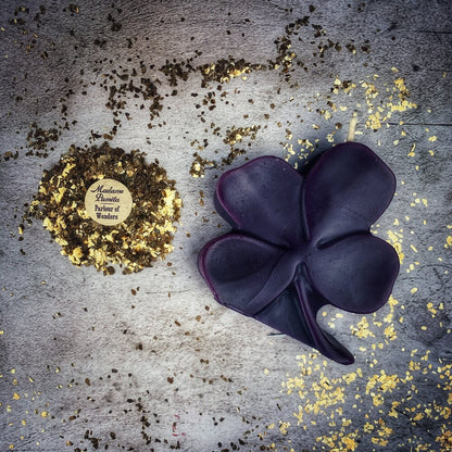 Beeswax Lucky Four Leaf Clover Spell Candle - Good Fortune & Lucky Breaks Magic