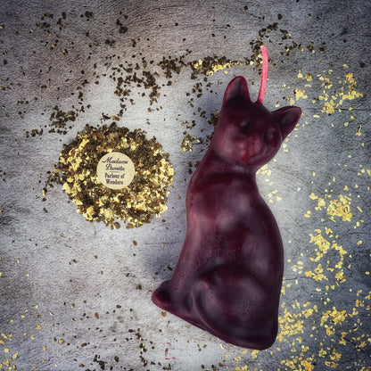 Beeswax Lucky Cat Spell Candle - Fast Action & Manifestation Magic